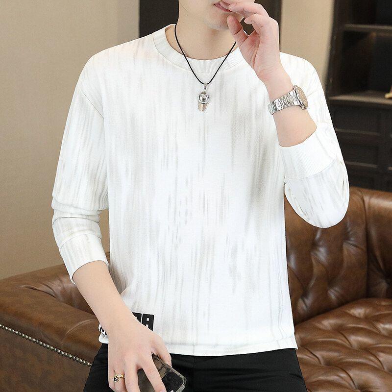 秋冬长袖t恤男款新款衣服韩版圆领卫衣潮牌男装衣薄款上衣1023z