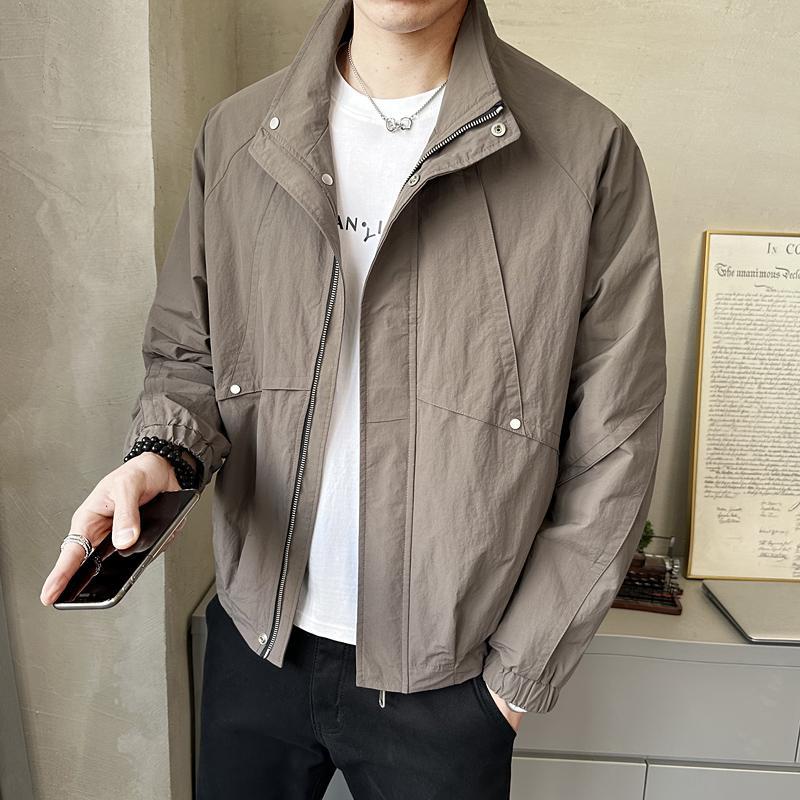 秋冬2025防风外套男士宽松立领夹克百搭廓形立体剪裁感潮牌1015z