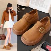 厚底全包勃肯鞋 女2026新款 搭扣单鞋 春季 内增高小个子乐福鞋 0127z