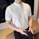 立领暗条纹衬衫 男短袖 夏季 全棉新中式 2026新款 易打理商务衬0130r