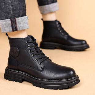 靴1226z 休闲马丁靴英伦风厚底透气潮流白领工装 秋冬高筒皮鞋 男士