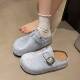 女2026新款 春季 厚底内增高勃肯鞋 包头半拖一脚蹬懒人外穿博0127z