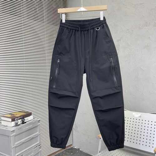 秋冬2026秋季新款潮牌男士宽松束脚休闲裤青年时尚简约纯色1003d