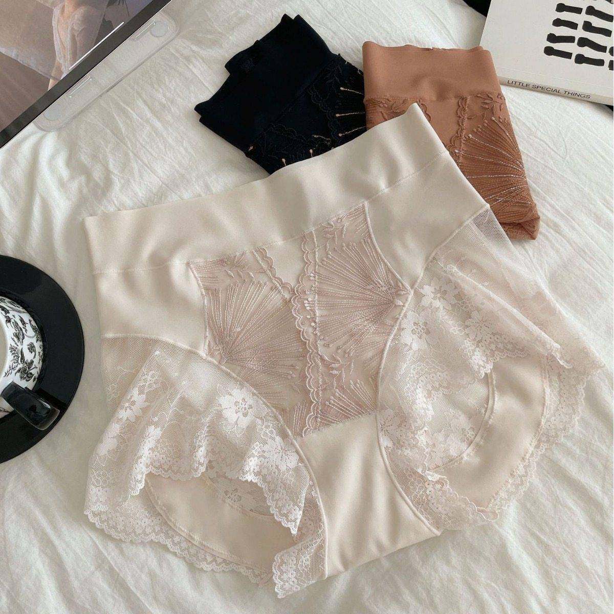 女士内裤2026新款轻奢重工刺绣蕾丝无痕透气轻大尺码女不卷0123z,女士内衣/男士内衣/家居服,女三角裤,淘宝优惠券,粉丝福利购,淘宝优惠卷