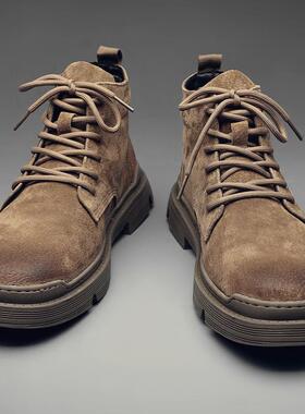 马丁靴男冬季高帮鞋英伦风潮流中帮短靴韩版复古工装靴子1103r