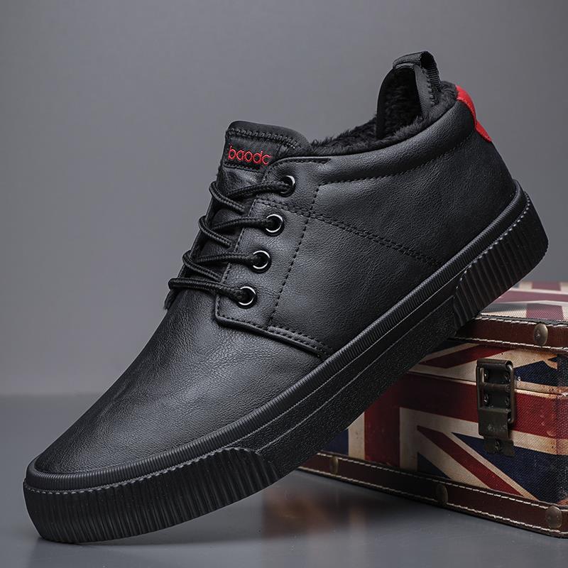 2025新款冬季潮鞋男皮鞋加绒保暖二棉鞋男士休闲百搭大1030r