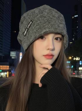 2026新款冷帽堆堆帽子女秋冬韩系时尚百搭包头显脸小保暖护0117k