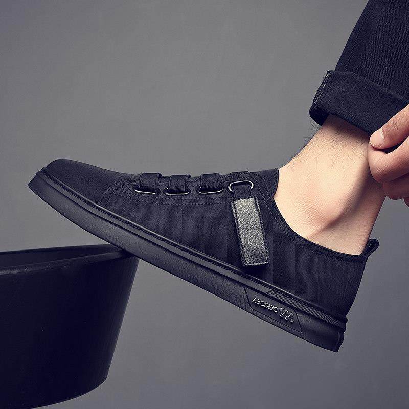 2026春夏新款布面男鞋软底百搭外穿透气黑色帆布鞋潮流板鞋0110r,流行男鞋,时尚休闲鞋,淘宝优惠券,粉丝福利购,淘宝优惠卷