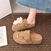 春季 包头半拖0127z 厚底一脚蹬懒人拖鞋 内增高勃肯鞋 女2026年新款