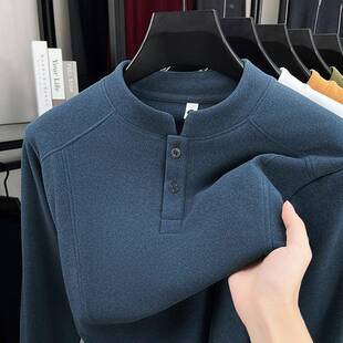 德绒打底衫 双面男装 季 t恤韩版 纯色1226e 休闲卫衣立领长袖 秋冬男士