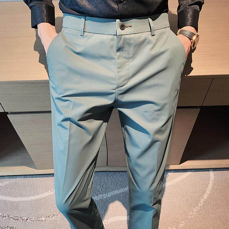 春季男士商务西裤休闲长裤韩版潮流修身免熨烫西装裤感裤子0227u