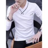 v领长袖 t恤男春季 2026新款 男士 白色打底衫 上衣潮流休闲0128w