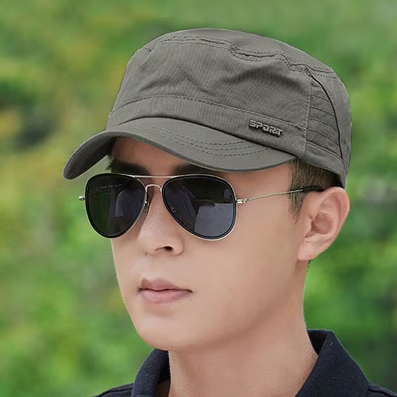 帽子男士秋冬短檐平顶鸭舌帽休闲百搭秋季太阳防晒四季新款0806c