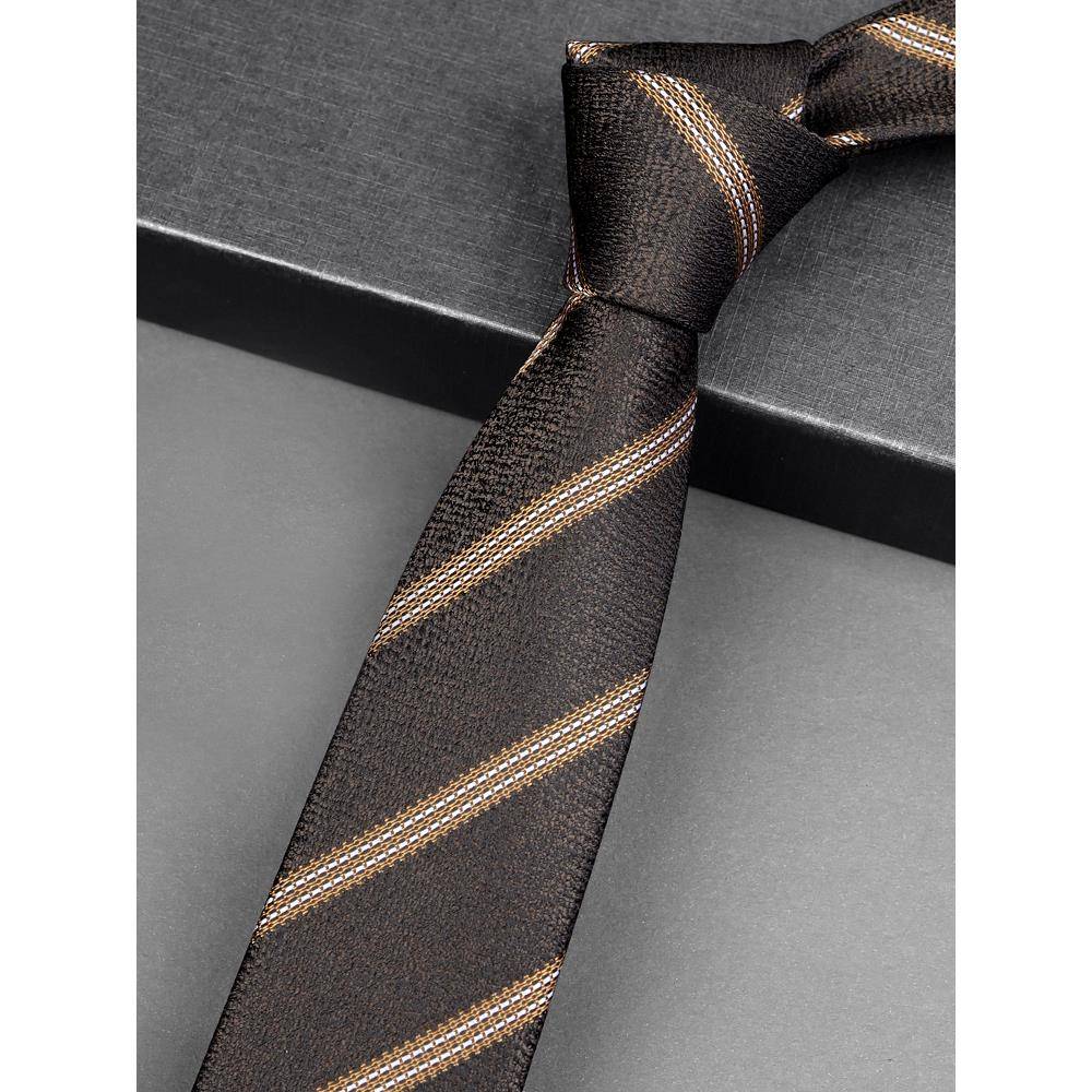 覆古咖色男士领带正装商务衬衫高档西装高级感休闲手打新郎1107r