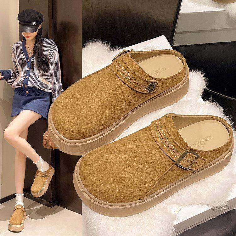 厚底包头拖鞋女外穿2026年春季新款时尚百搭一脚蹬勃肯半0125w,女鞋,浅口单鞋,淘宝优惠券,粉丝福利购,淘宝优惠卷