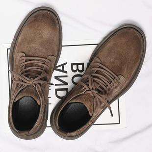 靴子1226z 工装 秋冬马丁靴男高帮鞋 潮流英伦风短靴百搭透气韩版