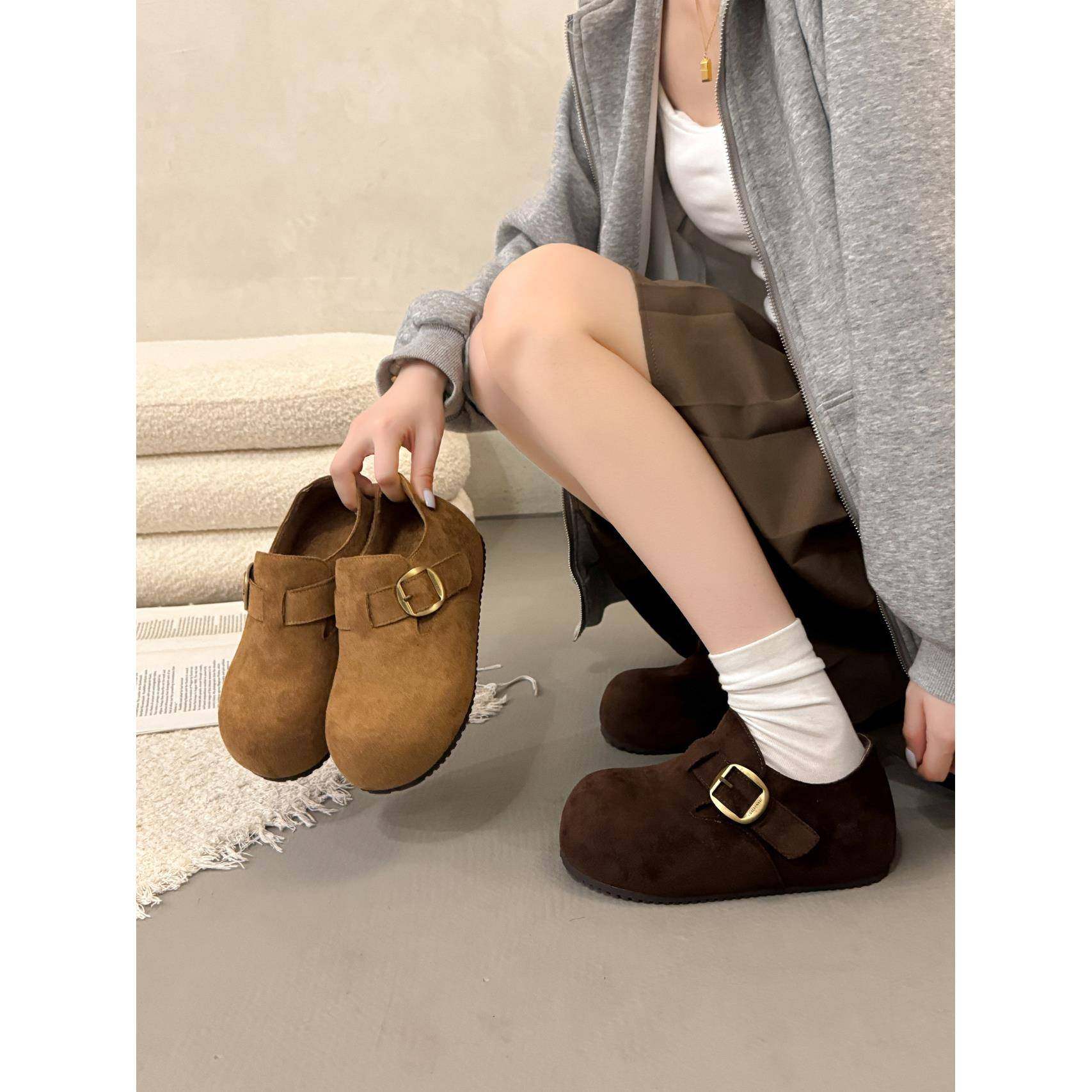 小个子内增高全包勃肯鞋女2026春秋新款厚底一脚蹬乐福鞋博0115w,女鞋,勃肯鞋/软木鞋,淘宝优惠券,粉丝福利购,淘宝优惠卷