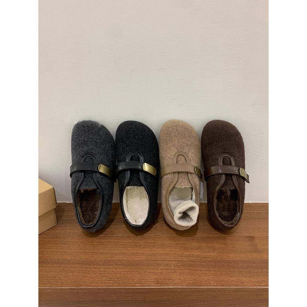 厚底加绒勃肯鞋女2026春秋新款灰色保暖棉鞋平底玛丽珍毛毛0115w,女鞋,勃肯鞋/软木鞋,淘宝优惠券,粉丝福利购,淘宝优惠卷