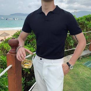 POLO衫 T恤0601z 轻熟商务男士 带领薄款 夏季 英伦衫 韩版 短袖 修身