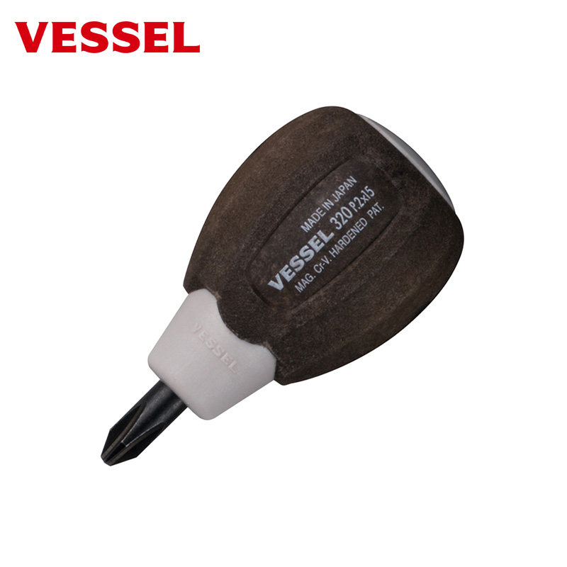 日本威威VESSEL短型木粉防滑手柄螺丝刀十字一字进口工业级扳手