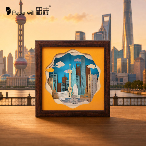 纸志paperwill立体创意企业定制生日送礼上海景观纸雕画