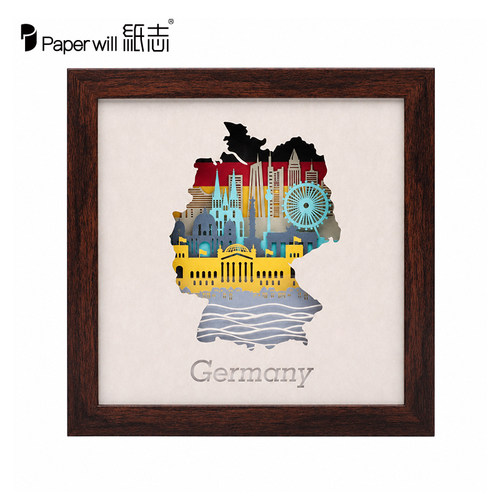 纸志paperwill国家风情旅游景点3D立体纸雕画礼品