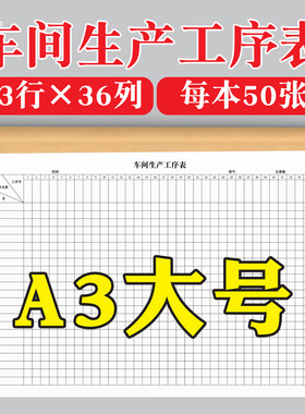 制衣服装厂工序统计表格工作记账本定制A3员工个人车间生产日报表