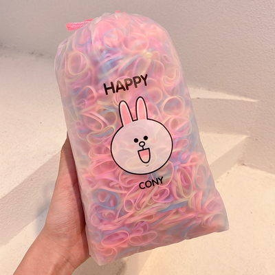 一次性儿童胶圈扎头发橡皮筋女宝宝不伤发弹性好小发圈彩色小号黑 — 6