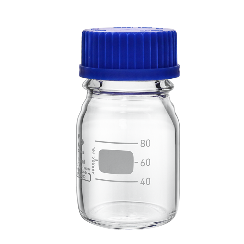 包邮德国schott进口Duran杜兰肖特瓶透明蓝盖瓶25 50 100 250 500 1000 2000ml实验室螺口丝口瓶蓝盖试剂瓶