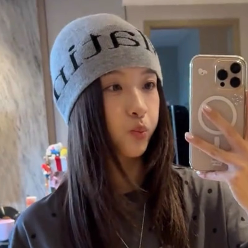 神仙藤井树同款韩版灰色堆堆帽子