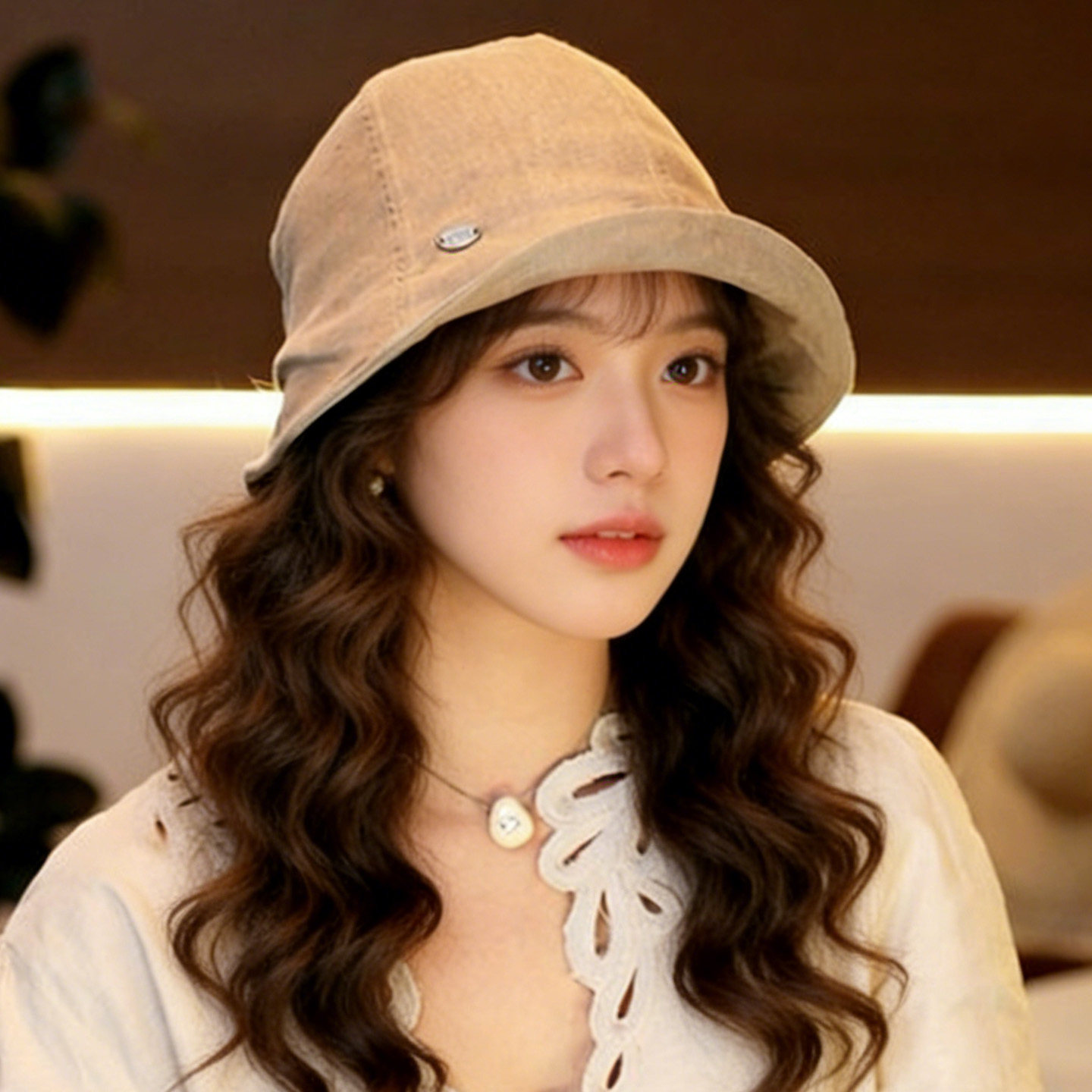 亚麻渔夫帽夏季帽子女款2026新款时尚百搭透气防晒帽遮阳帽太阳帽