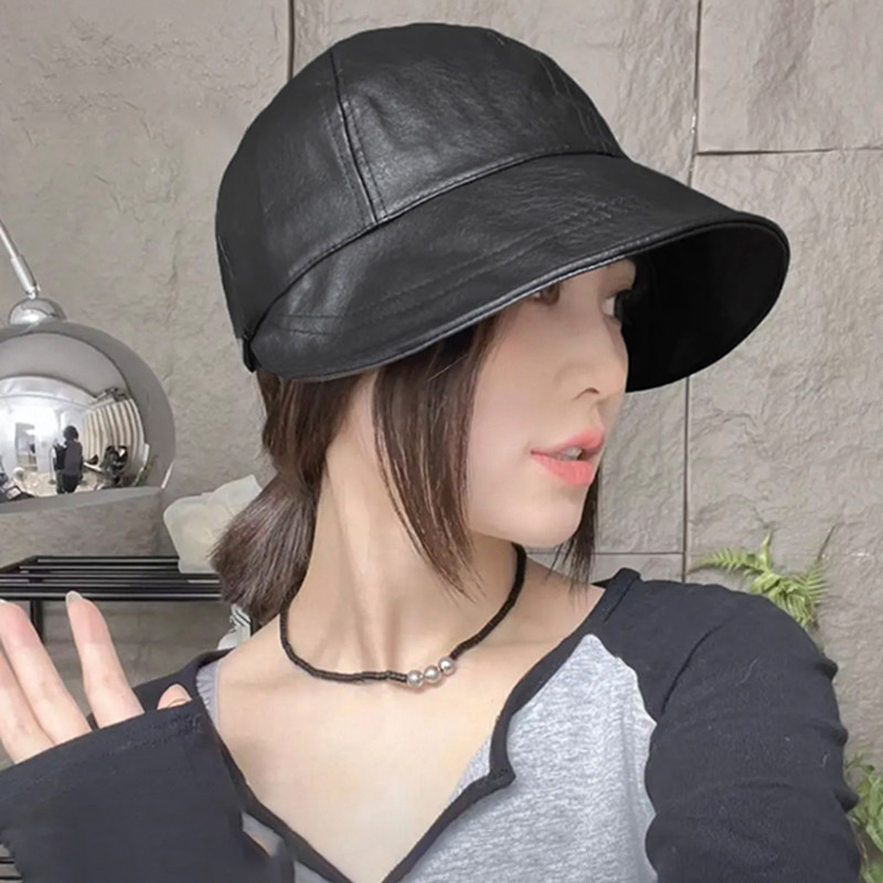 赵露思同款帽子女款春秋大头围pu皮渔夫帽高级感大檐鸭舌帽显脸小,服饰配件/皮带/帽子/围巾,帽子,淘宝优惠券,粉丝福利购,淘宝优惠卷