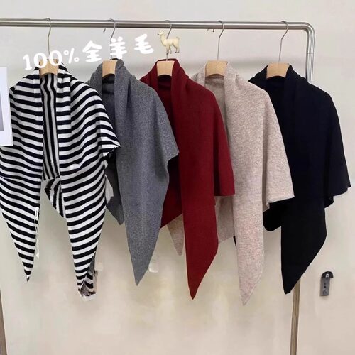 秋冬季加厚韩版女纯羊毛披肩围巾
