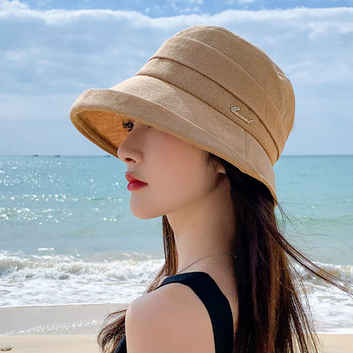 和纸渔夫帽女夏季UPF50+防晒