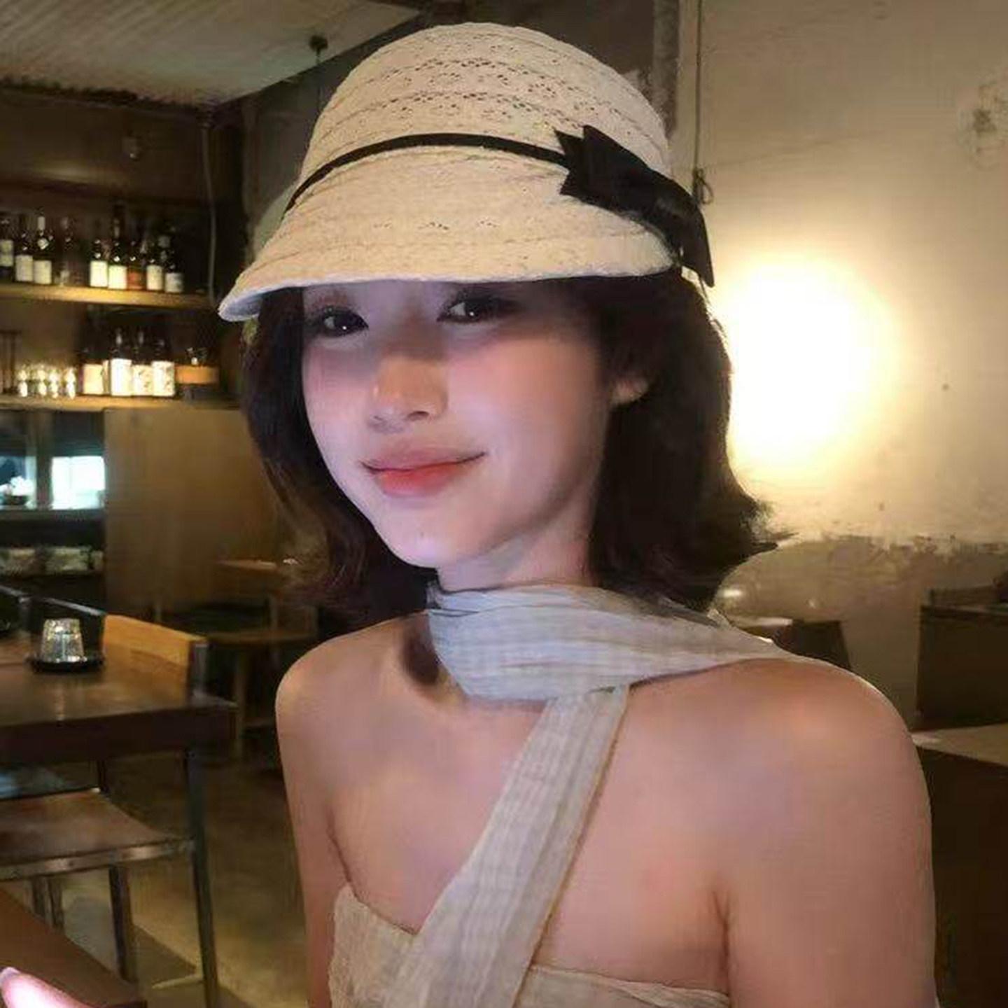 法式蝴蝶结镂空蕾丝夏季报童帽