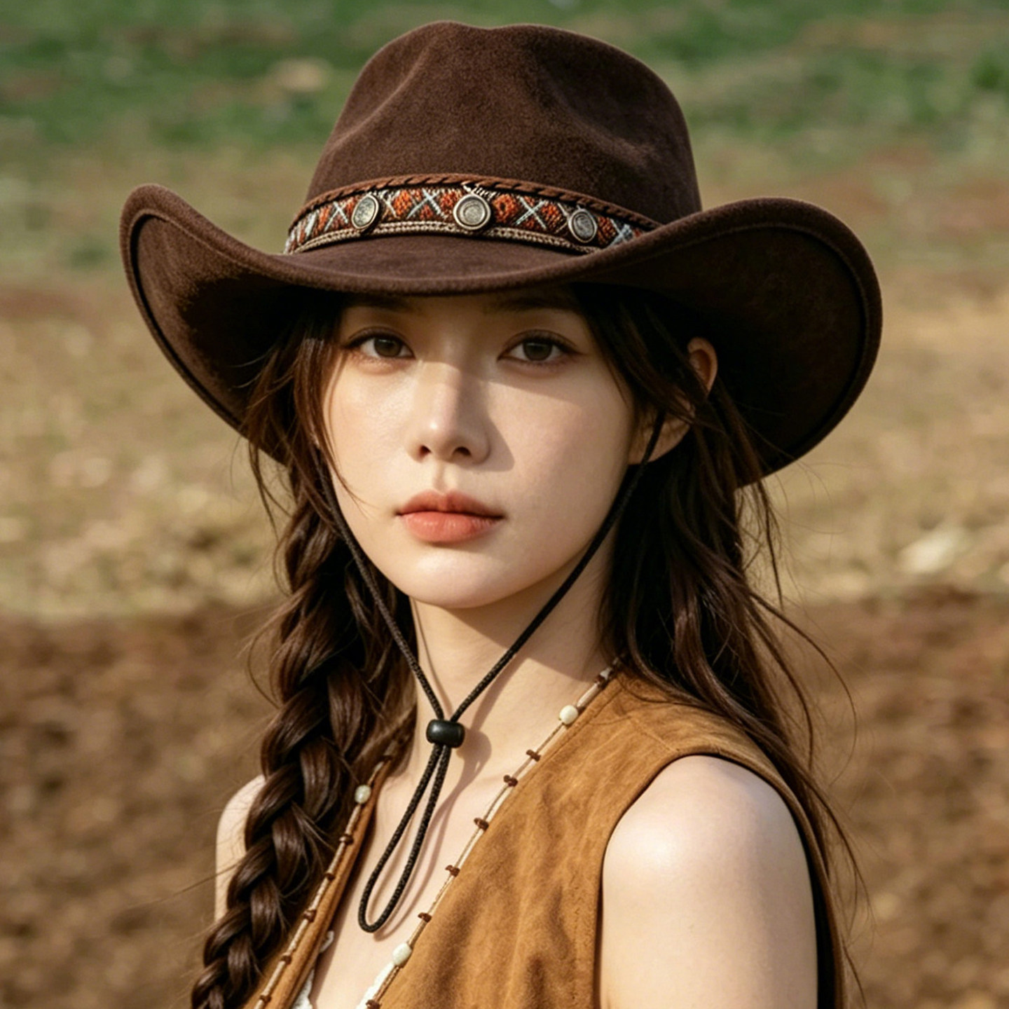 夏季西部牛仔帽女防晒显脸小