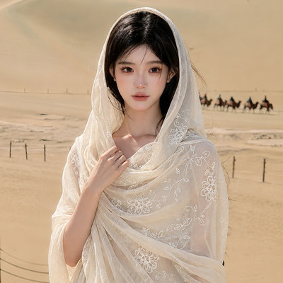 民族风刺绣蕾丝披肩旅行防晒