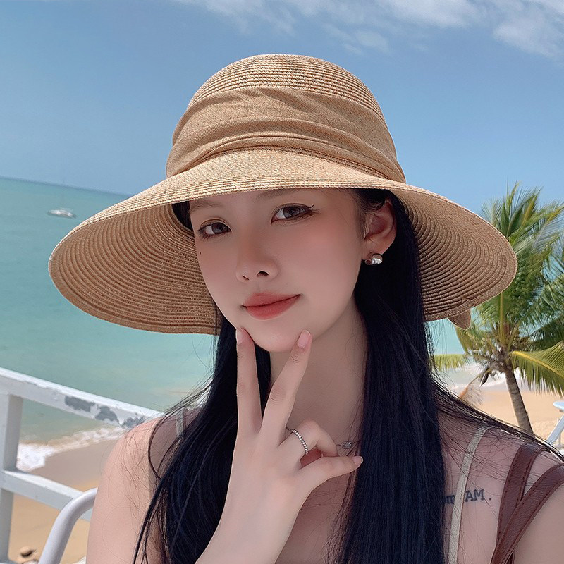 草帽出游优雅女春夏大檐防晒遮阳