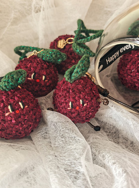 一颗杨梅 Mazi手作成品可爱手工编织礼物毛线包包挂件个性钥匙扣