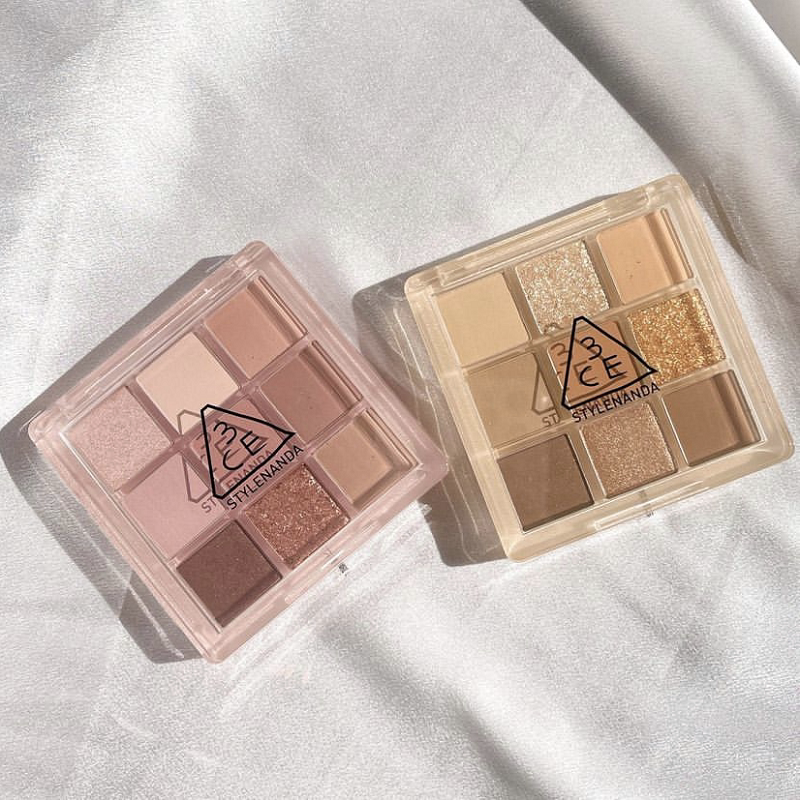 韩国3ce眼影芋泥盘九宫格哑光大地色珠光黄油overtake/smoother