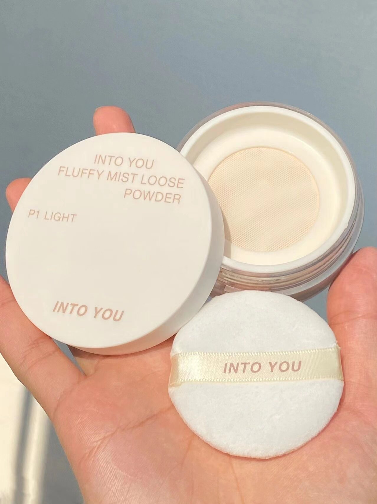 intoyou粉饼定妆蜜粉持久控油轻薄into you散粉白饼干湿两用便携