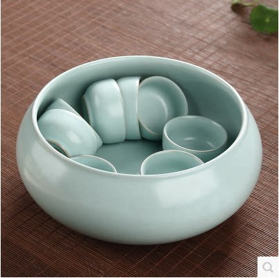 陶瓷汝窑开片可养功夫茶具件包邮