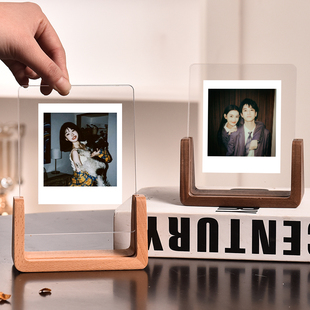 拍立得相框亚克力摆台nimi3寸sq相纸专用透明展示框wide照片框架