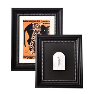 欧式法式中古风黑色画框相框带卡纸装裱雕塑石膏像复古油画框架