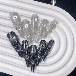 【圣光神域】纯手工手绘猫眼穿戴甲高级感气质显白温柔百搭