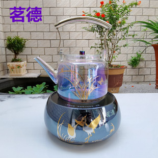 茗德玻璃煮茶壶电陶炉煮茶专用提梁侧把煮茶器煮茶炉蒸茶壶