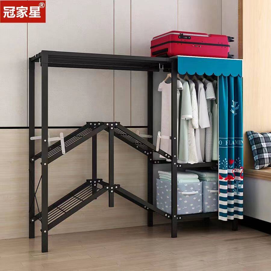 简易衣柜折叠免安装出租屋家用收纳架结实耐用用卧室加固柜子衣橱