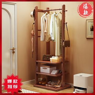 卧室实木衣服挂衣架衣架房间现代一体多功能门厅简约入门收纳