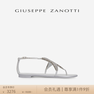 Giuseppe ZanottiGZ女士春夏精美水钻凉拖平底凉鞋