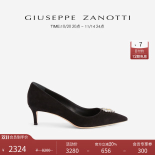 单鞋 婚鞋 ZanottiGZ女士猫眼水钻尖头细跟高跟鞋 Giuseppe